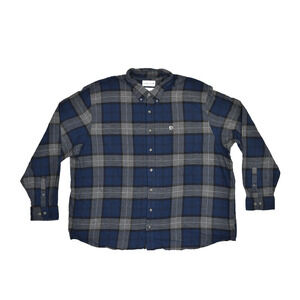 Saddlebred Men's Big & Tall Size 3X Blue Plaid Flannel Button Down Shirt